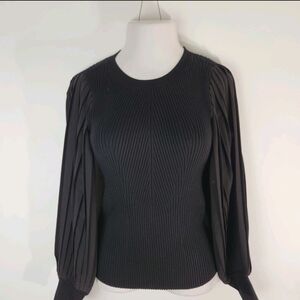 White House Black Market Balloon Sleeve Knit Top M